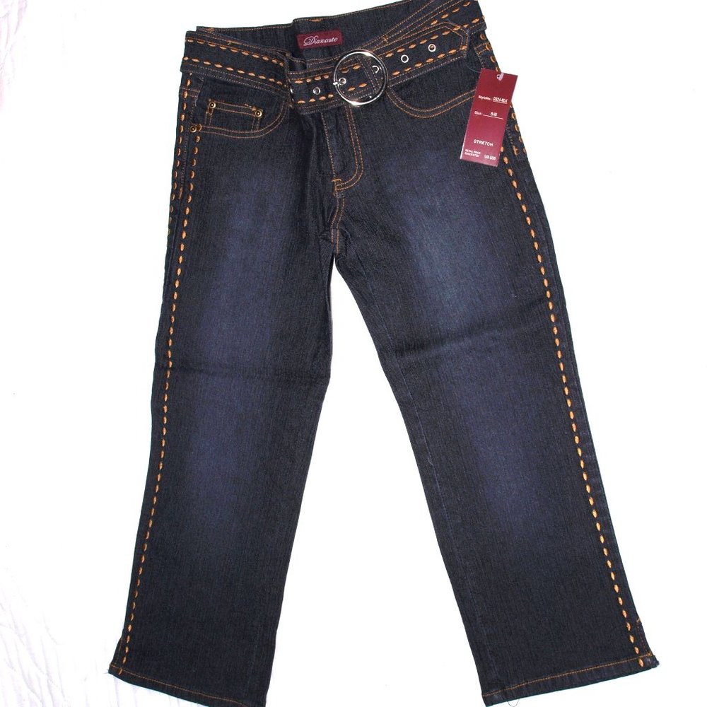 Diamante Blue Capri Jeans Size 7/8